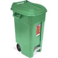 Контейнер для мусора пластик. 120л, зелёный TAYG (с педалью)